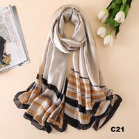 Digital Print Silk Scarf Women Florals Wraps Shawls and Scarf 180cm*90cm