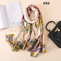 Digital Print Silk Scarf Women Florals Wraps Shawls and Scarf 180cm*90cm