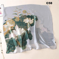 Digital Print Silk Scarf Women Florals Wraps Shawls and Scarf 180cm*90cm