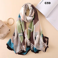 Digital Print Silk Scarf Women Florals Wraps Shawls and Scarf 180cm*90cm