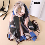 Digital Print Silk Scarf Women Florals Wraps Shawls and Scarf 180cm*90cm
