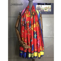 Women's Scarf Silk Scarves Print Soft Shawls Pashmina Fashion Lady Foulard Femme Large Size Bandana
