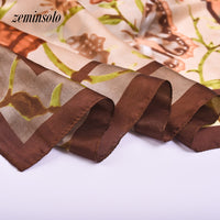 Women's Scarf Silk Scarves Print Soft Shawls Pashmina Fashion Lady Foulard Femme Large Size Bandana