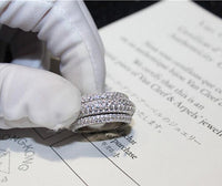 Wieck Full Pave AAA Cubic Zirconia 925 Sterling Silver Simulated stones Women Wedding Engagement Band Ring Size5-11