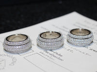 Wieck Full Pave AAA Cubic Zirconia 925 Sterling Silver Simulated stones Women Wedding Engagement Band Ring Size5-11