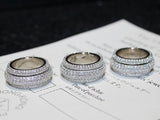 Wieck Full Pave AAA Cubic Zirconia 925 Sterling Silver Simulated stones Women Wedding Engagement Band Ring Size5-11