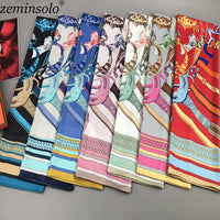 New Design Spring Summer Square Scarves For Women Fashion Women Print Chain Twill Silk Scarf Luxury Brand Shawl Bandana