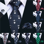 8.5cm Mens Tie Fashion Cartoon Necktie 9 Designs 100% Silk Ties For Men Business Style Tie Set