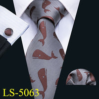 8.5cm Mens Tie Fashion Cartoon Necktie 9 Designs 100% Silk Ties For Men Business Style Tie Set