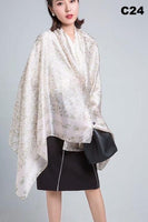 Women Silk Scarf Designer Plaid Summer Beach Shawls and Foulard Wrap Scarves Female Pure Silk Beach Stole