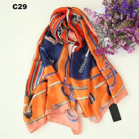 Women Silk Scarf Designer Plaid Summer Beach Shawls and Foulard Wrap Scarves Female Pure Silk Beach Stole