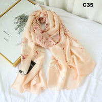 Women Silk Scarf Designer Plaid Summer Beach Shawls and Foulard Wrap Scarves Female Pure Silk Beach Stole