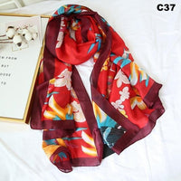 Women Silk Scarf Designer Plaid Summer Beach Shawls and Foulard Wrap Scarves Female Pure Silk Beach Stole