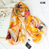 Women Silk Scarf Designer Plaid Summer Beach Shawls and Foulard Wrap Scarves Female Pure Silk Beach Stole