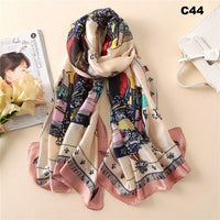 Women Silk Scarf Designer Plaid Summer Beach Shawls and Foulard Wrap Scarves Female Pure Silk Beach Stole