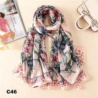 Women Silk Scarf Designer Plaid Summer Beach Shawls and Foulard Wrap Scarves Female Pure Silk Beach Stole