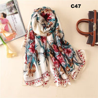 Women Silk Scarf Designer Plaid Summer Beach Shawls and Foulard Wrap Scarves Female Pure Silk Beach Stole
