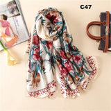 Women Silk Scarf Designer Plaid Summer Beach Shawls and Foulard Wrap Scarves Female Pure Silk Beach Stole
