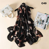 Women Silk Scarf Designer Plaid Summer Beach Shawls and Foulard Wrap Scarves Female Pure Silk Beach Stole