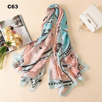 Women Silk Scarf Designer Plaid Summer Beach Shawls and Foulard Wrap Scarves Female Pure Silk Beach Stole