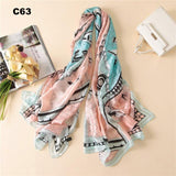 Women Silk Scarf Designer Plaid Summer Beach Shawls and Foulard Wrap Scarves Female Pure Silk Beach Stole