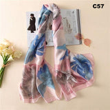 Women Silk Scarf Designer Plaid Summer Beach Shawls and Foulard Wrap Scarves Female Pure Silk Beach Stole