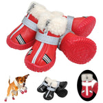 Warm Pet Dog Shoes Winter Waterproof Pet Dog Boots Shoe Rain Snow Booties Reflective Nonslip Footwear For Small Large Dogs