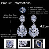 Elegant Chandelier AAA+ Cubic Zirconia Long Big Crystal Bridal Dangle Drop Earring For Wedding Jewelry