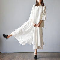 Hot Autumn Spring Women Retro Skirt Pants Fashion Casual Female Wide Leg Pants Ethnic Middle Waist Haram Trousers