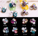 New 10pcs Crystal Bright Pearl Nail Rhinestone Alloy Nail Art Decorations Glitter DIY 3D CJE Nail Jewelry Pendant