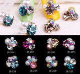 New 10pcs Crystal Bright Pearl Nail Rhinestone Alloy Nail Art Decorations Glitter DIY 3D CJE Nail Jewelry Pendant