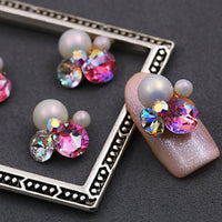 New 10pcs Crystal Bright Pearl Nail Rhinestone Alloy Nail Art Decorations Glitter DIY 3D CJE Nail Jewelry Pendant