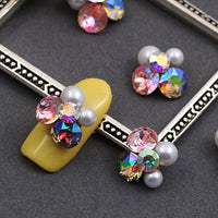 New 10pcs Crystal Bright Pearl Nail Rhinestone Alloy Nail Art Decorations Glitter DIY 3D CJE Nail Jewelry Pendant