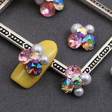 New 10pcs Crystal Bright Pearl Nail Rhinestone Alloy Nail Art Decorations Glitter DIY 3D CJE Nail Jewelry Pendant