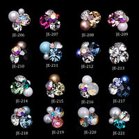 New 10pcs Crystal Bright Pearl Nail Rhinestone Alloy Nail Art Decorations Glitter DIY 3D CJE Nail Jewelry Pendant