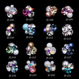 New 10pcs Crystal Bright Pearl Nail Rhinestone Alloy Nail Art Decorations Glitter DIY 3D CJE Nail Jewelry Pendant