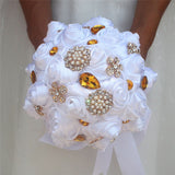 8 styles new white wedding bride holding flowers artificial bouquet ribbon rhinestone pearl bouquet decoration bride groom dance