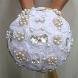 8 styles new white wedding bride holding flowers artificial bouquet ribbon rhinestone pearl bouquet decoration bride groom dance
