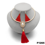 Nigerian Wedding Bridal Jewelry Sets Crystal Tassel Necklace & Pendant Women Statement Collar Water Drop Jewelry Sets