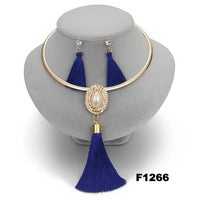 Nigerian Wedding Bridal Jewelry Sets Crystal Tassel Necklace & Pendant Women Statement Collar Water Drop Jewelry Sets