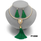 Nigerian Wedding Bridal Jewelry Sets Crystal Tassel Necklace & Pendant Women Statement Collar Water Drop Jewelry Sets