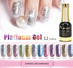 Platinum Gel nail polish Super Shiny Effect Nail Gel Perfect Soak off UV&LED nail color foil chorme Gel Polish
