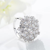 New Luxury AAA Clear Cubic ZIrconia Elegant Bowknot Wedding Rings Women Bridal Engagement