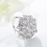 New Luxury AAA Clear Cubic ZIrconia Elegant Bowknot Wedding Rings Women Bridal Engagement