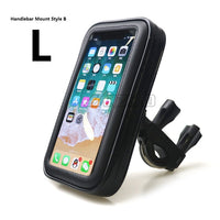 Motorcycle Handlebar Phone Holder Zipper Pocket Waterproof PU Leather Accessories Dual Screw for Harley Kawasaki Touring Cruiser