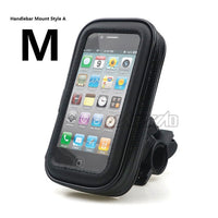 Motorcycle Handlebar Phone Holder Zipper Pocket Waterproof PU Leather Accessories Dual Screw for Harley Kawasaki Touring Cruiser