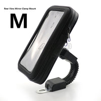 Motorcycle Handlebar Phone Holder Zipper Pocket Waterproof PU Leather Accessories Dual Screw for Harley Kawasaki Touring Cruiser