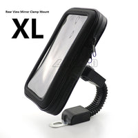 Motorcycle Handlebar Phone Holder Zipper Pocket Waterproof PU Leather Accessories Dual Screw for Harley Kawasaki Touring Cruiser