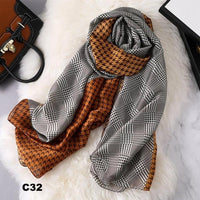 Digital Print Silk Scarf Women Florals Wraps Shawls and Scarf 180cm*90cm