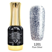 Platinum Gel nail polish Super Shiny Effect Nail Gel Perfect Soak off UV&LED nail color foil chorme Gel Polish